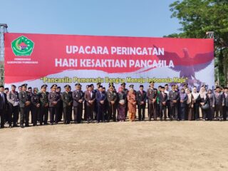 Foto bersama seluruh OPD dan Forkopimda usai melaksanakan upacara hari kesaktian Pancasila