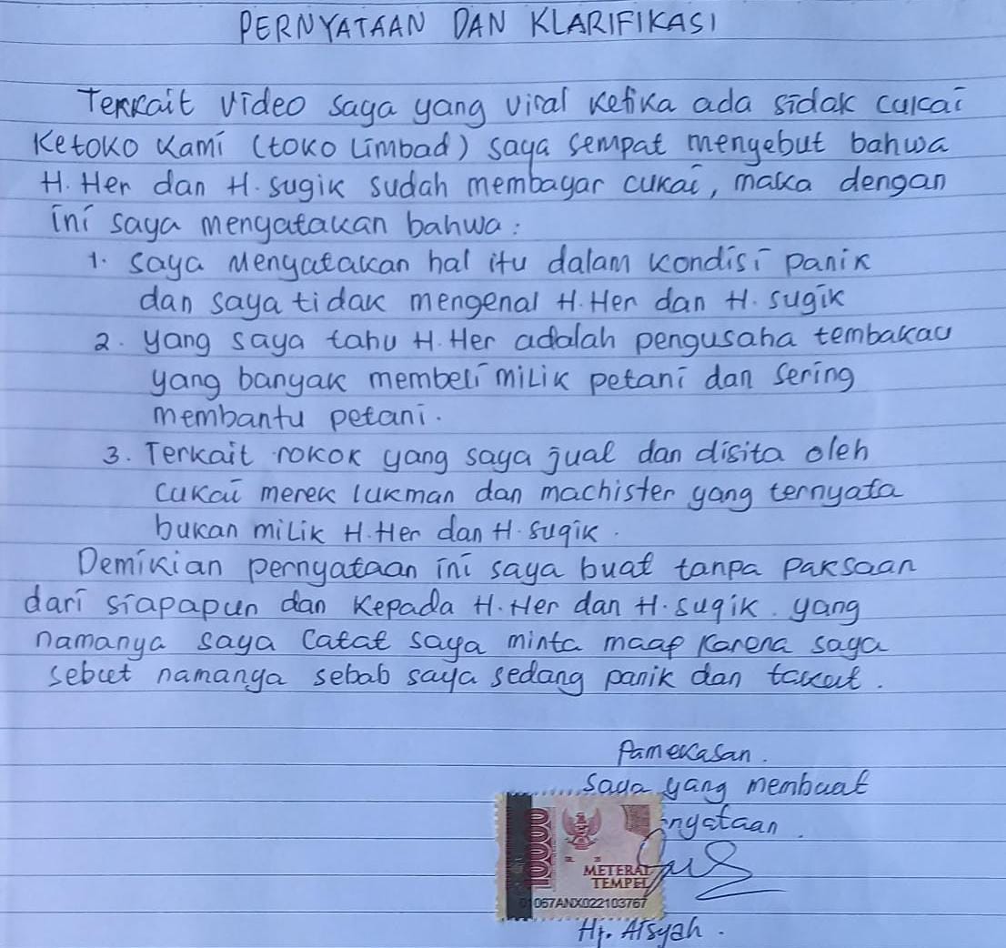 Emak-emak Pamekasan Buka Suara, Mengaku Panik Hingga Sebut Nama Pengusaha Rokok