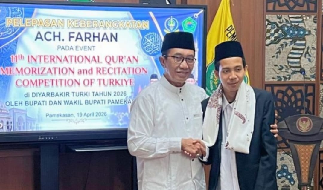 Dilepas Bupati Pamekasan, Farhan Santri Banyuanyar Wakili Indonesia Ajang Qur'an di Turki