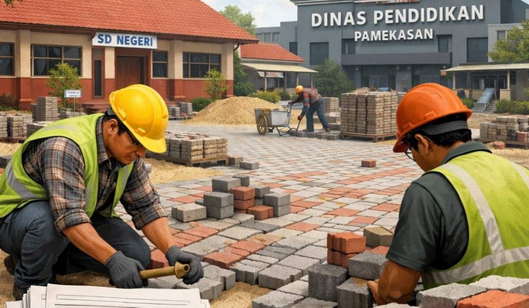 27 Sekolah Pamekasan Kecipratan Program Pavingisasi Disdikbud Senilai Rp10 Miliar