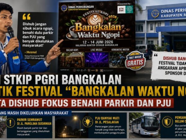 PMII Soroti Festival "Bangkalan Waktu Ngopi", Nilai Dishub Belum Tuntaskan Persoalan Parkir dan PJU