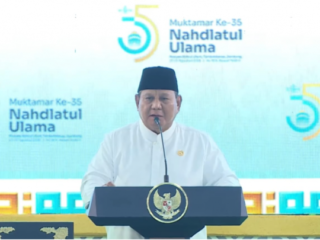 Buka Muktamar NU, Prabowo Tagih KTA ke Gus Yahya