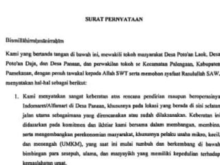 Begini 4 Poin Surat Penolakan Indomaret oleh Alumni Ponpes dan Santri Palengaan Pamekasan